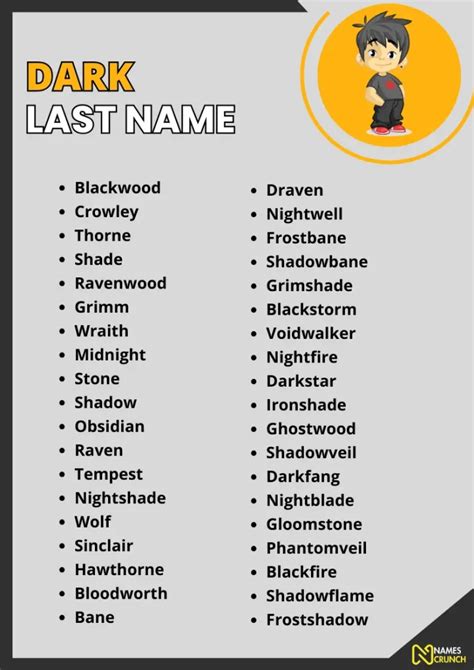 Dark Last Names Rare Gothic Italian And More Names Crunch