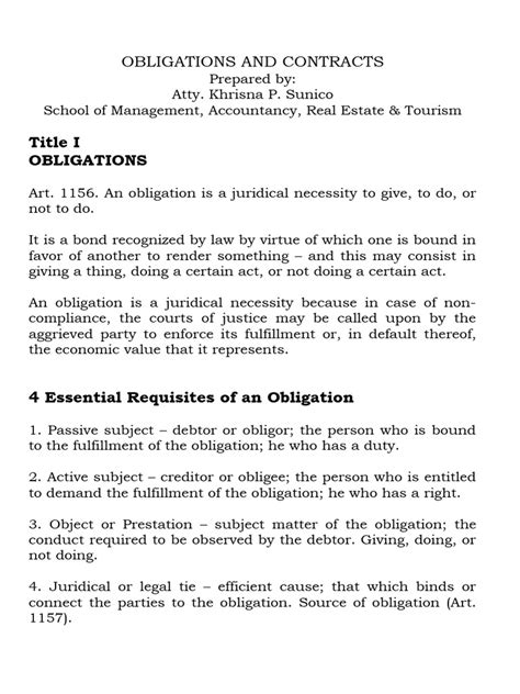 Obligations And Contracts Pdf Law Of Obligations Interest