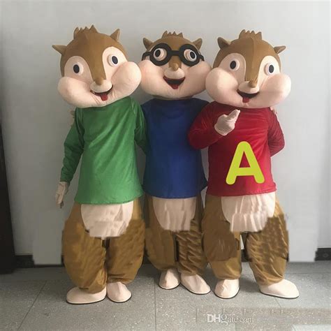 Adult Alvin And The Chipmunks Alvin Simon And Theodore Mascot Costume