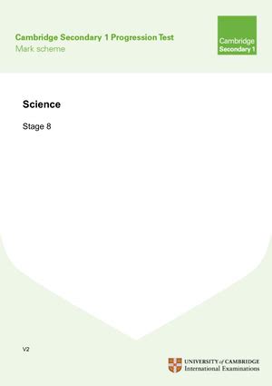 Cambridge Primary Progression Test Stage 6 Science 2014 Paper 1 And 2