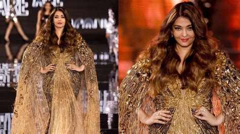 Aishwarya Rai Bachchan At Paris Fashion Week In Ravishing Golden Gown ...