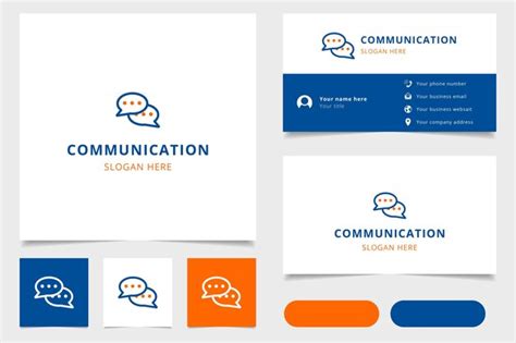 Premium Vector Communication Logo Design With Editable Slogan