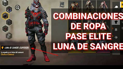 Combinaciónes de ropa con el pase elite luna de sangre samurai de