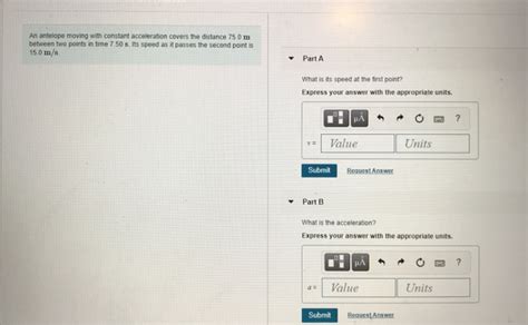 Solved An Antelope Moving With Constant Acceleration Covers Chegg