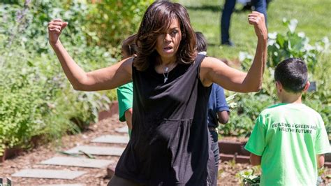 First Lady Michelle Obama Flexes Muscles While Harvesting White House ...