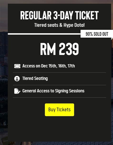 Esl Dota Kuala Lumpur Valid Cod And See You There Tickets