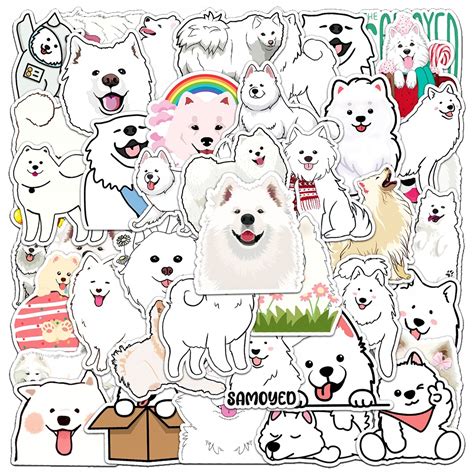 100 pcs Kawaii Samoyed kreskówki naklejki śmieszne za 36 zł z