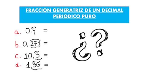 Fracci N Generatriz C Mo Convertir Decimal Peri Dico Puro A Fracci N