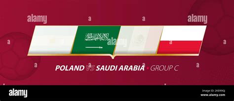 Poland Saudi Arabia Football Match Illustration In Group A Vector