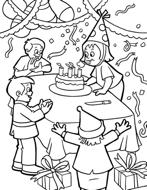 Fiesta De Cumpleaños Para Colorear Imprimir E Dibujar Coloringonlycom