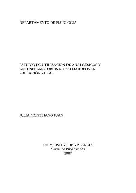 Estudio de Utilización de Analgésicos y Antiinflamatorios No