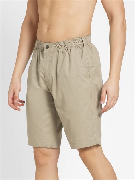 Buy Khaki Shorts With Button And Zipper Fly Closure For Men 1203 Jockey India