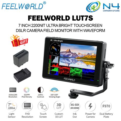 FEELWORLD LUT7S SDI 7 INCH 2200NIT ULTRA BRIGHT TOUCHSCREEN DSLR CAMERA