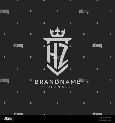 Initial Hz Shield And Crown Logo Style Vector Graphic Stock Vector Image And Art Alamy