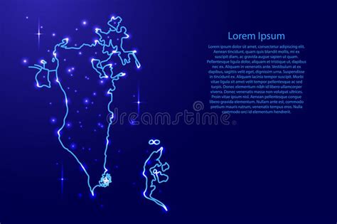 Map Bahrain From The Contours Network Blue Luminous Space Stars