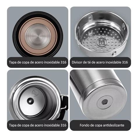 Termo De Acero Inoxidable 1000 Ml Eo Safe Imports Esi 11367 Plateado