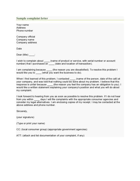 40 Formal Complaint Letter Templates Word ᐅ Templatelab