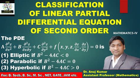 Classification Of Partial Differential Equations Of Second Order Elliptic Parabolic And