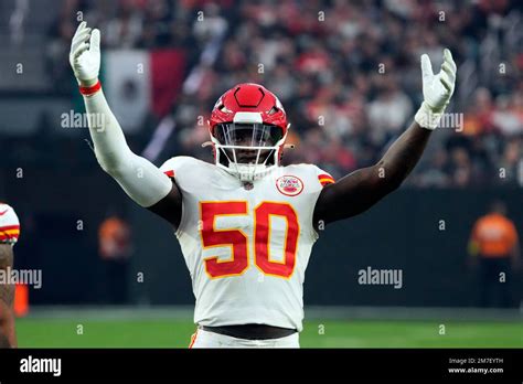 Kansas City Chiefs Linebacker Willie Gay Lines Up Against The Las Vegas Raiders During The