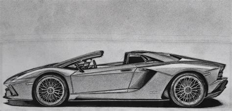 Drawing of Lamborghini Aventador S Roadster 2018 Side view | Lamborghini aventador, Lamborghini ...