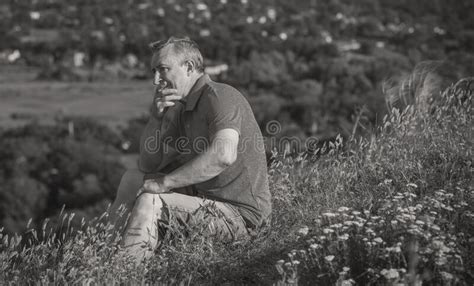 Mature Man Thinking About Something Concept Of Age Stock Image Image