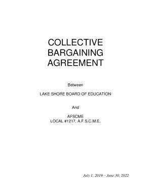 Fillable Online Collective Bargaining Agreement Between Fax Email