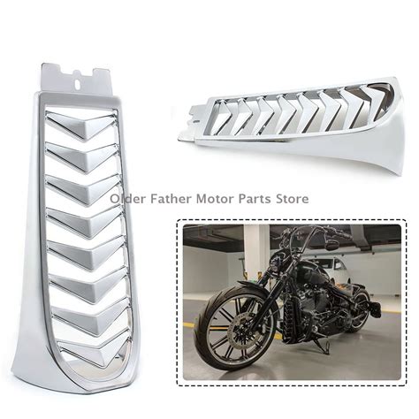 Chrome Motorcycle Front Lower Radiator Cover Chin Fairing Spoiler For