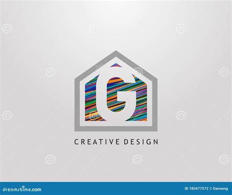 G Letter Logo Creative House Strip Shape With Negative Letter G Home