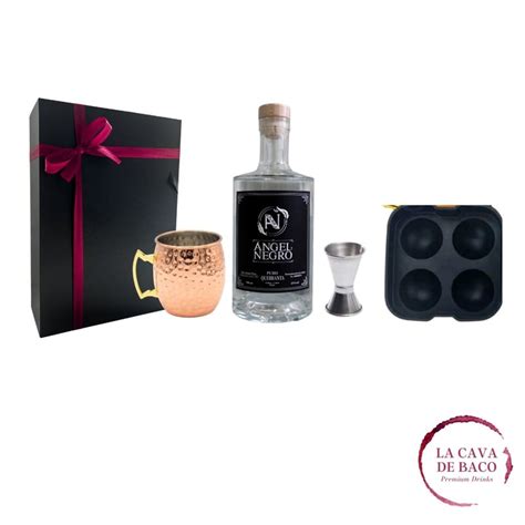 Pisco Artesanal Angel Negro Puro Uvina Kit Angel Negro Deluxe II