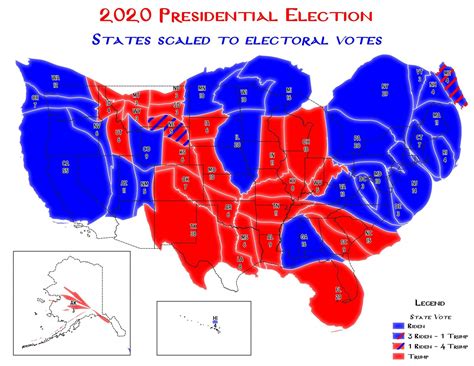 Thematic Map: 2020 US Presidential Election Cartogram | Andy Arthur.org