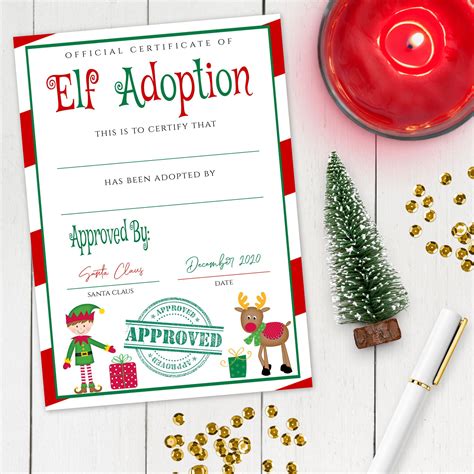 Free Printable Elf Adoption Certificate