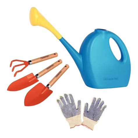 Kit Combo Jardinería Tramontina Palitas Regadera Guantes