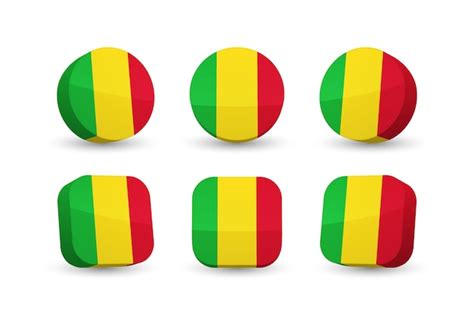 Premium Vector Mali Flag 3d Vector Illustration Button Flag Of Mali