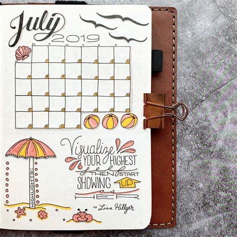 30+ July Bullet Journals - Enjoy the Summer Weather | LittleCoffeeFox