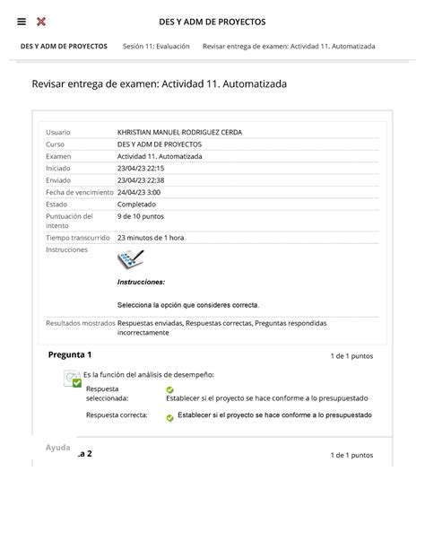 Actividad 11 DES Y ADM DE Proyectos DES Y ADM DE PROYECTOS DES Y ADM