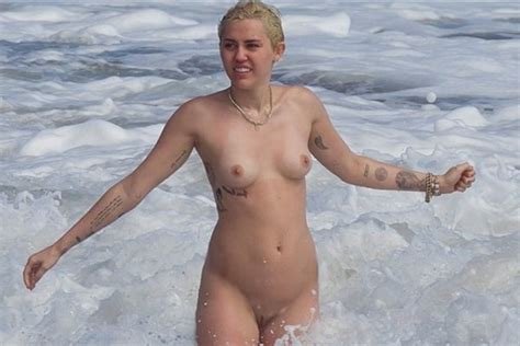 Miley Cyrus Fully Nude At The Beach