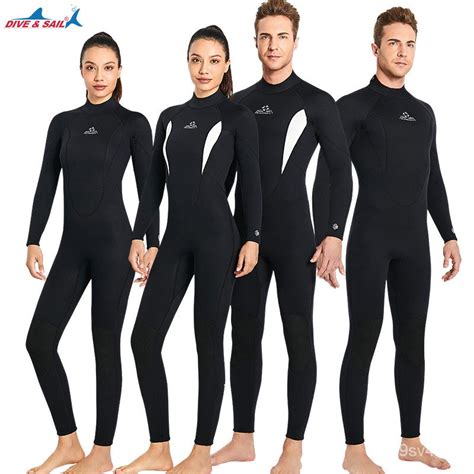 DIVE SAIL Men And Women 3mm Neoprene WetSuit Full Body Long Sleeve Back