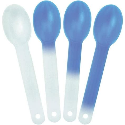 Pcs Xl Color Changing Plastic Spoons From White To Blue Color When