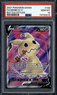 Mimikyu V Psa Full Art Battle Styles Pokemon