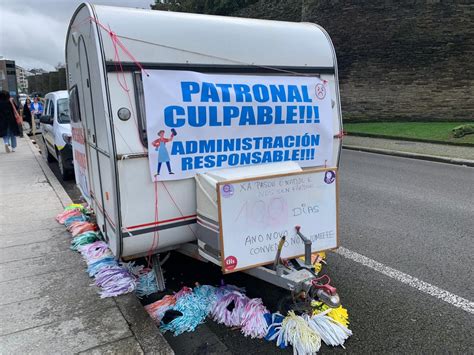 Contin A Adiante A Folga Das Traballadoras Da Limpeza Por Un Convenio