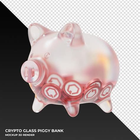 Premium Psd Gatetoken Gt Glass Piggy Bank With Crypto Coins D