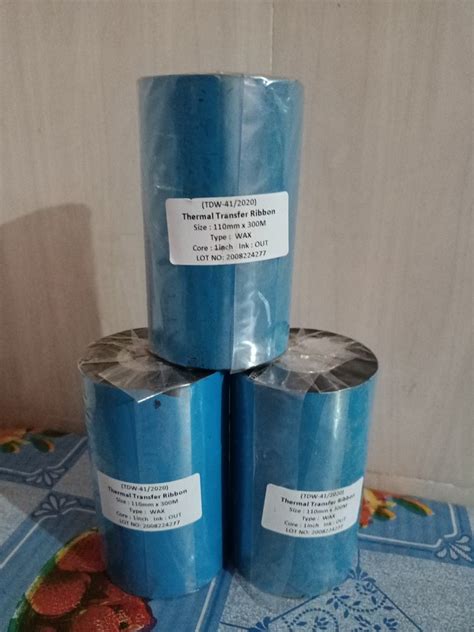 Black Thermal Transfer Wax Ribbons Packaging Type Roll Size