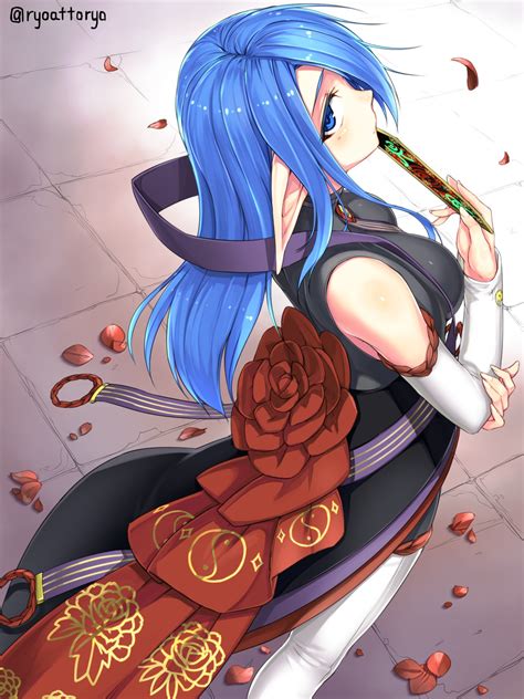 Wallpaper Illustration Long Hair Anime Girls Blue Hair Cartoon