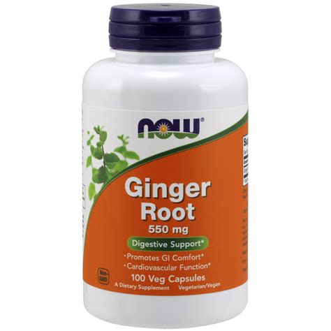 Now Foods Ginger Root 550mg 100 Capsules HealthPorter