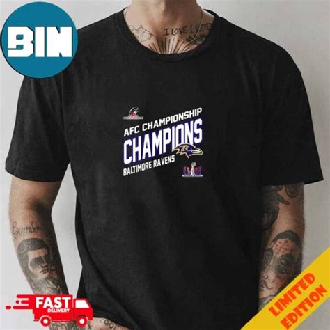 Congratulations Baltimore Ravens AFC Championship Winners Merchandise Champions Logo Super Bowl ...