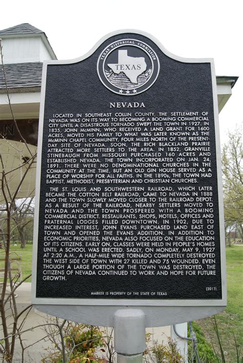 Nevada - TEXAS HISTORICAL MARKERS