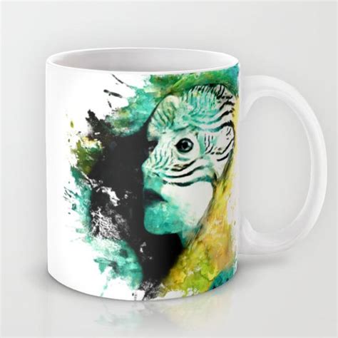 MACAW WOMEN ON WHITE BACKGROUND Mug By RIZA PEKER Mugs White