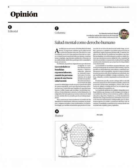 Columna De Opini N Salud Mental Como Derecho Humano Ps Dr Eduardo