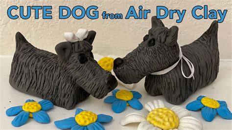 Cute Ceramic Dog Diy Air Dry Clay Sculpture Youtube