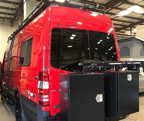 Sportsmobile Sprinter Van Build With Aluminess Roof Rack Ladder And